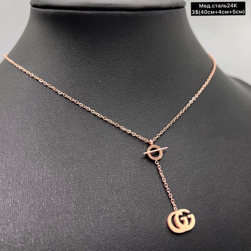 Цепочка мед.сталь24К 10219 ( 40+4см+6 см.)	